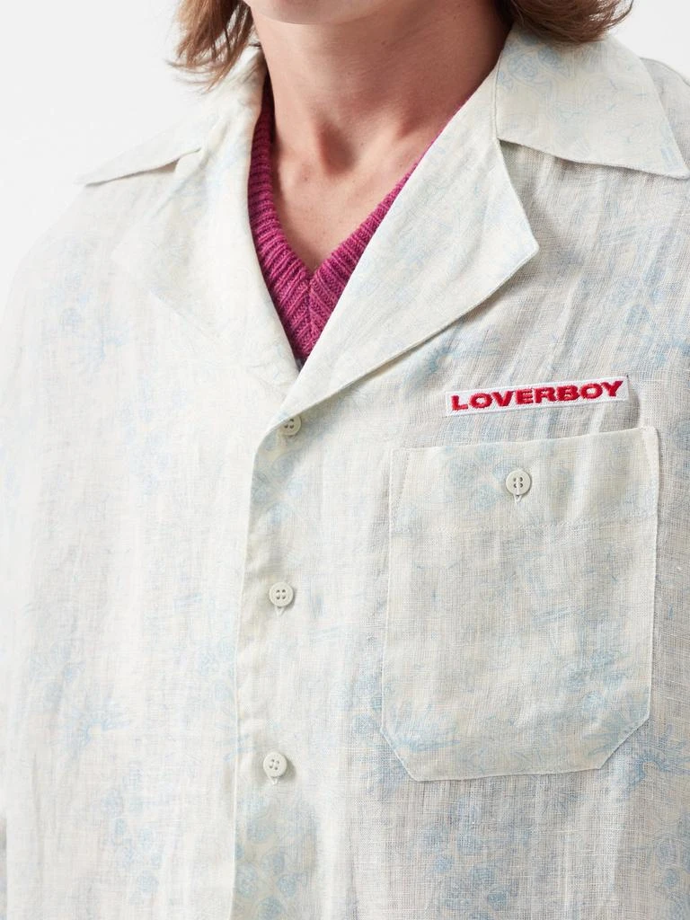 商品Charles Jeffrey Loverboy|Cuban-collar instrument-print linen shirt,价格¥1295,第4张图片详细描述