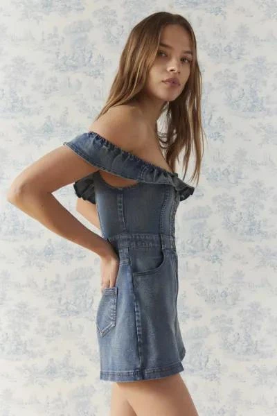 商品Kimchi Blue|Kimchi Blue Jeena Denim Off-The-Shoulder Romper,价格¥265,第4张图片详细描述