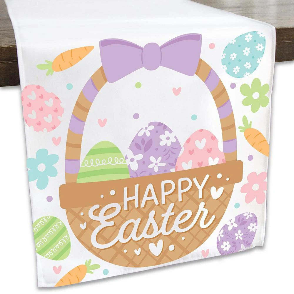 商品Big Dot of Happiness|Spring Easter Bunny - Easter Party Decor - Cloth Table Runner - 13 x 70 inches,价格¥201,第1张图片
