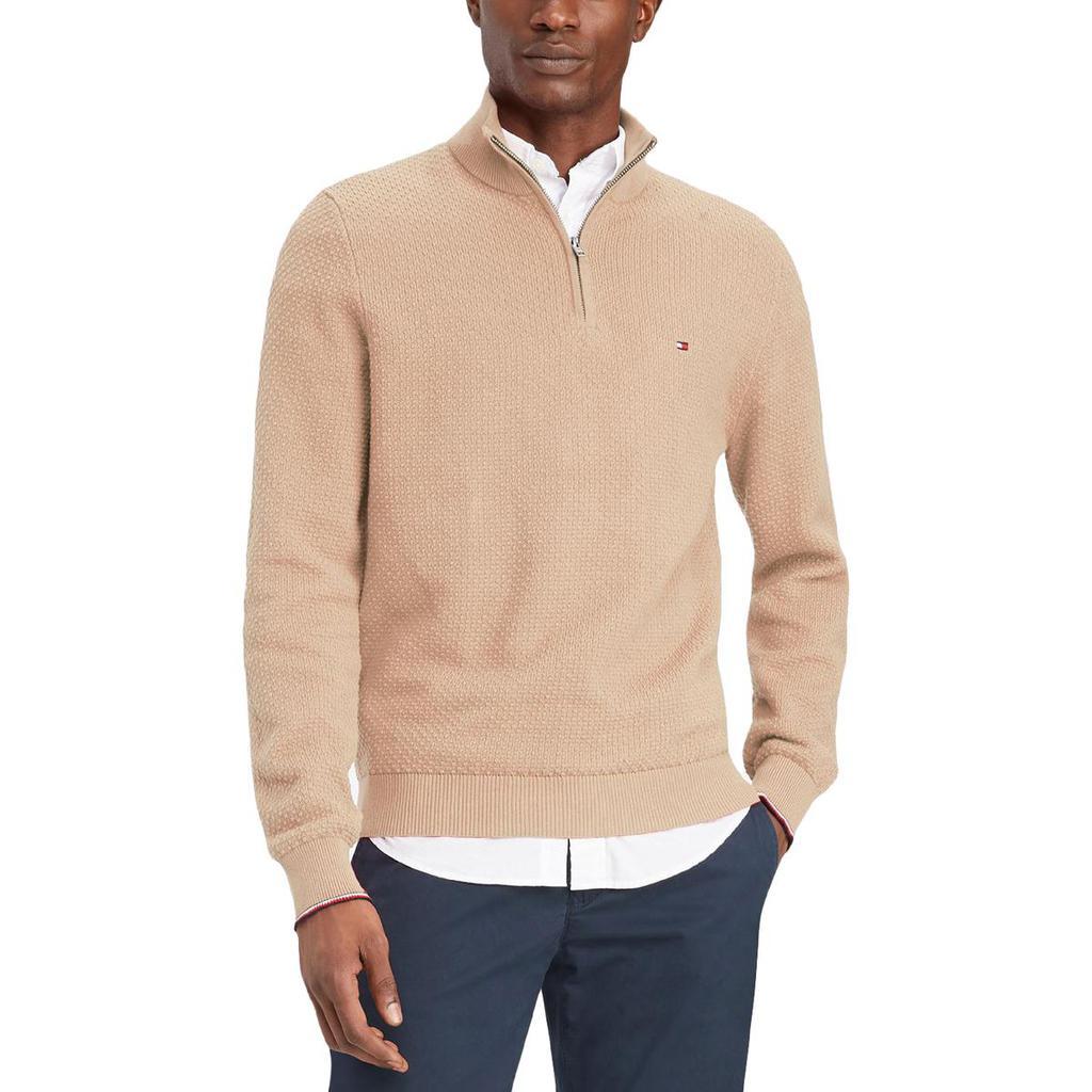 商品Tommy Hilfiger|Tommy Hilfiger Mens Half Zip Up Mock Neck Pullover Sweater,价格¥287,第1张图片