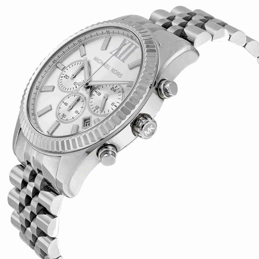 Michael Kors Lexington Chronograph Silver Dial Mens Watch MK8405商品第2张图片规格展示