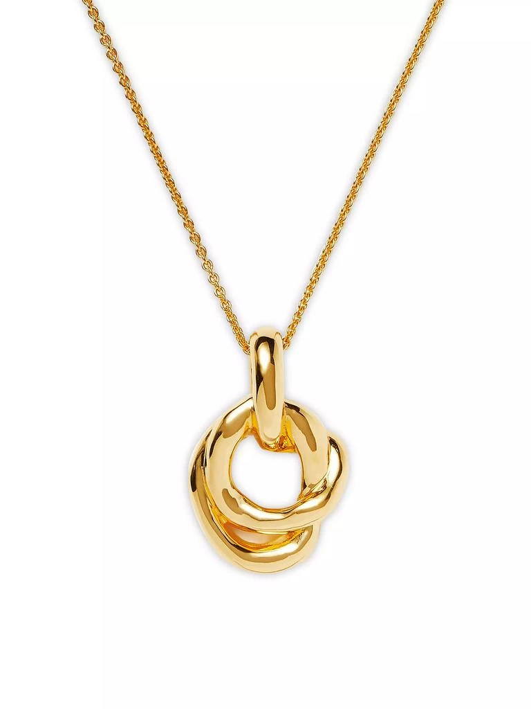 商品Missoma|Molten Pearl 18K Gold-Plate Twisted Double Pendant Necklace,价格¥1347,第1张图片