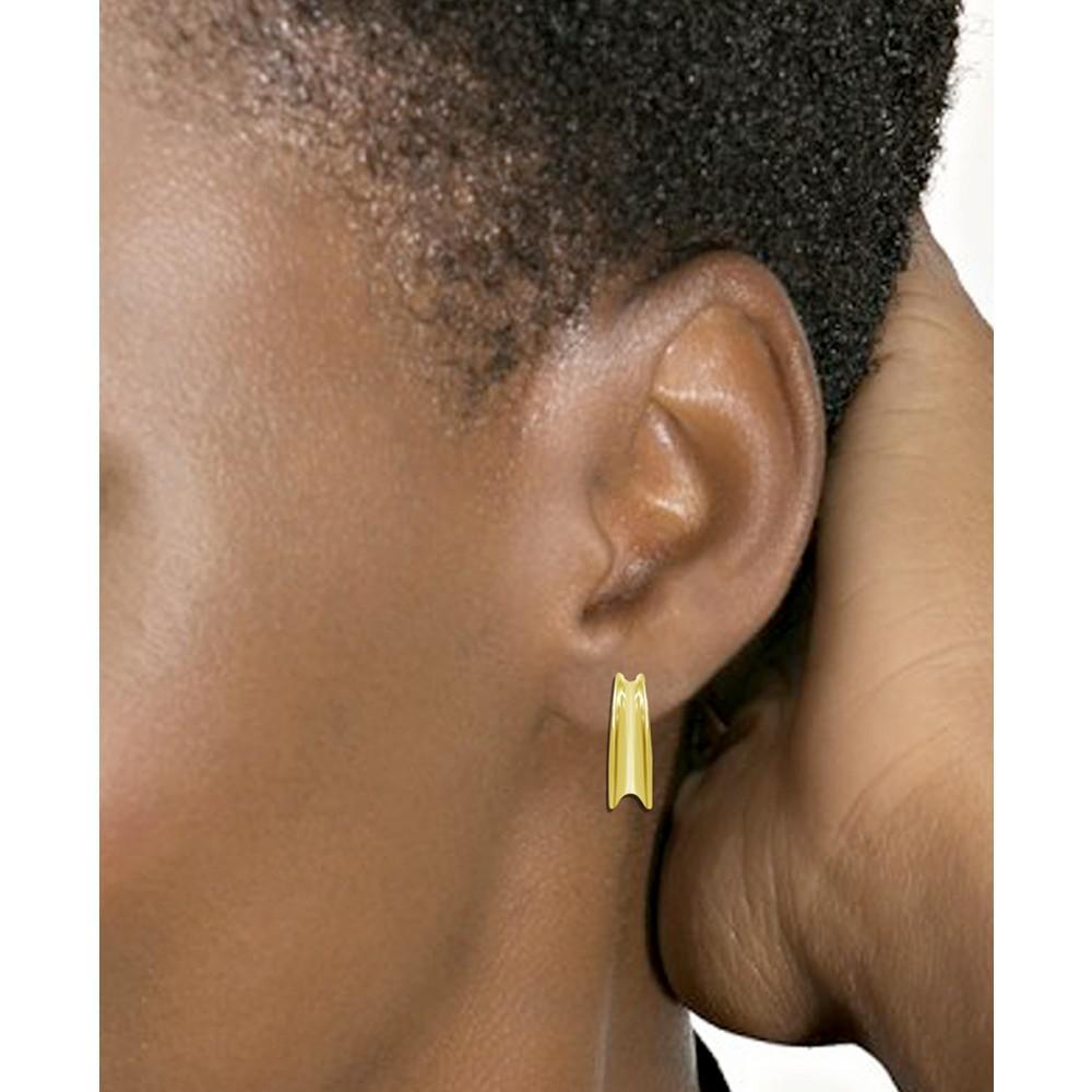 商品Essentials|And Now This Polished Concaved C-Hoop Earring in Gold Plate or Silver Plate,价格¥93,第4张图片详细描述