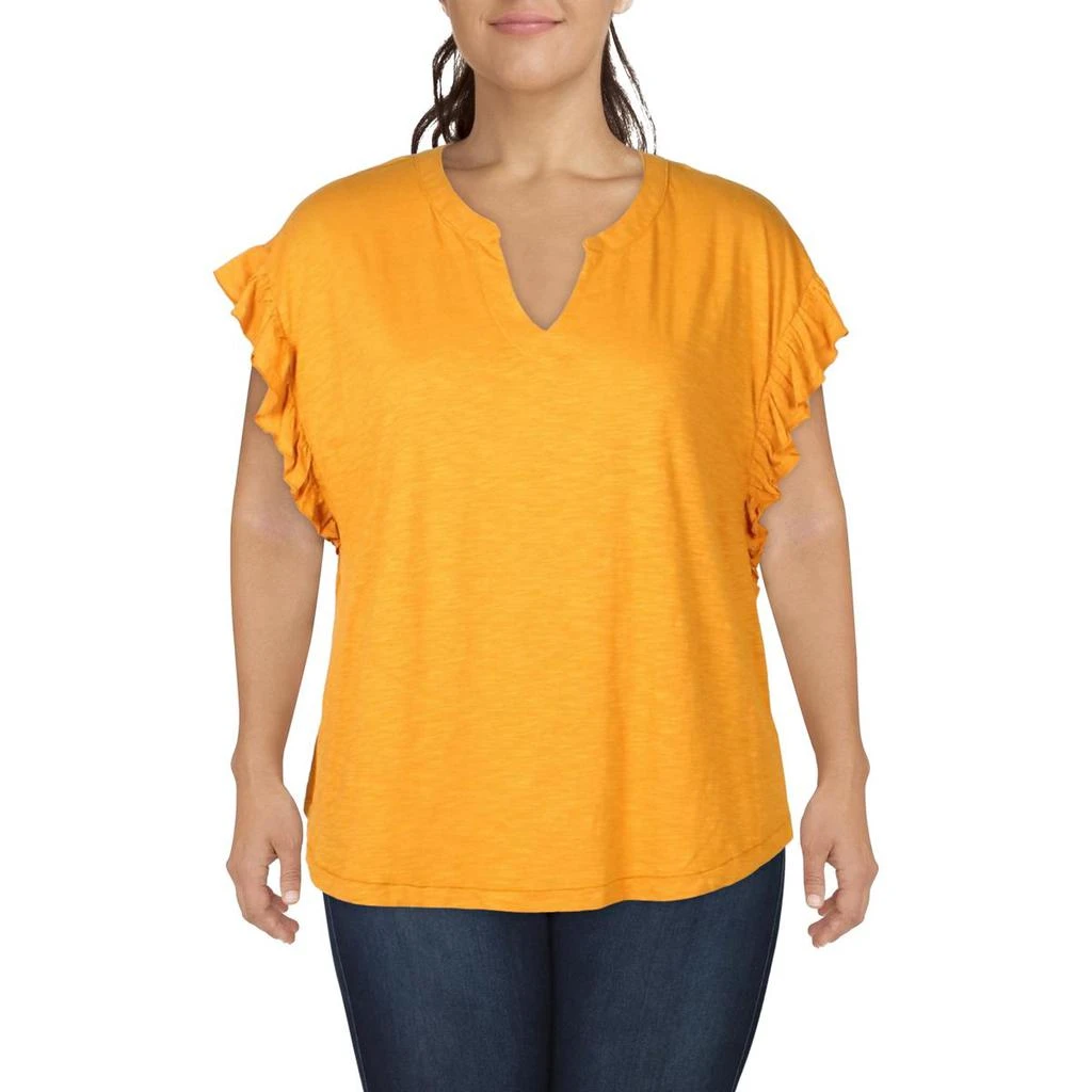 商品Democracy|Democracy Womens Plus Slub V-Neck Top,价格¥84,第1张图片