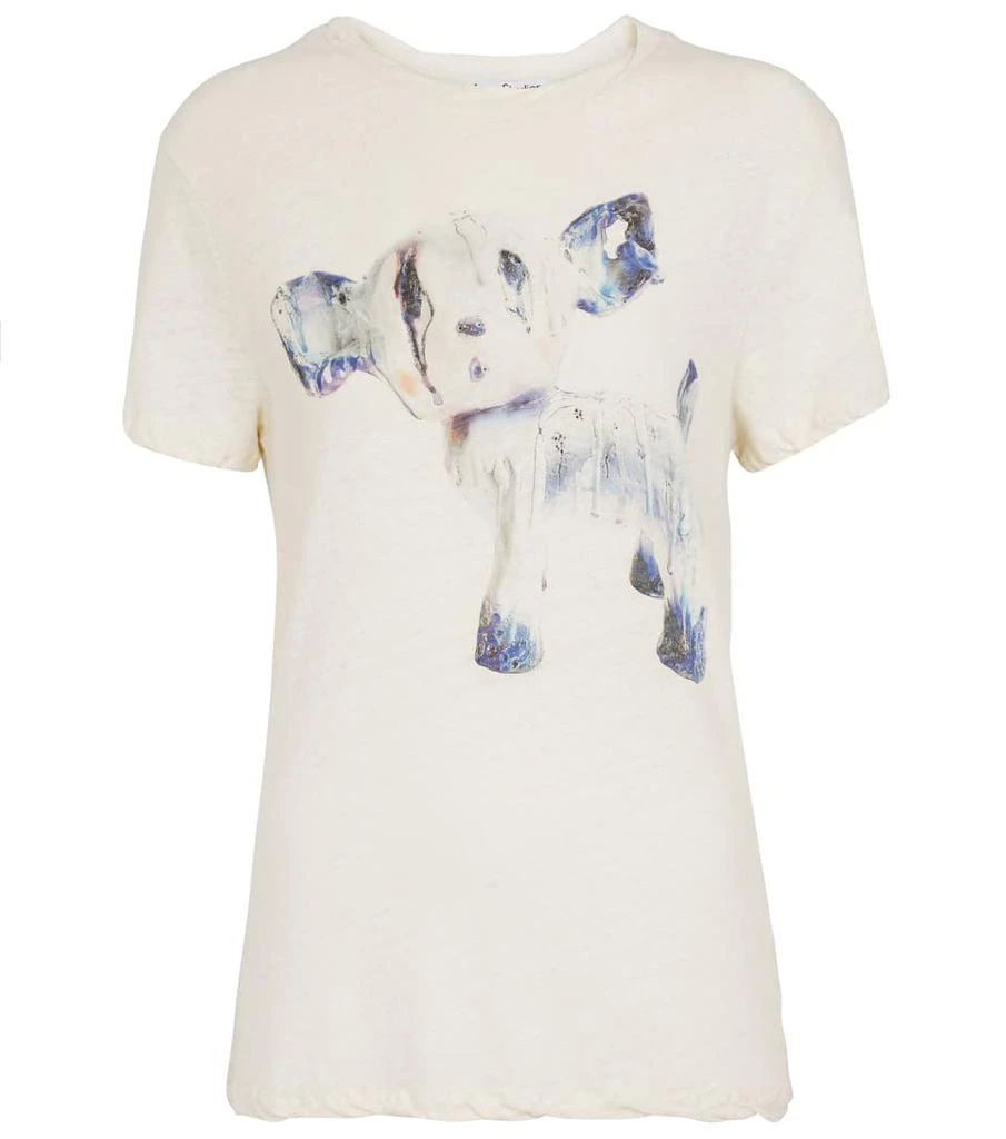 商品Acne Studios|印花棉质与亚麻T恤,价格¥1443,第1张图片