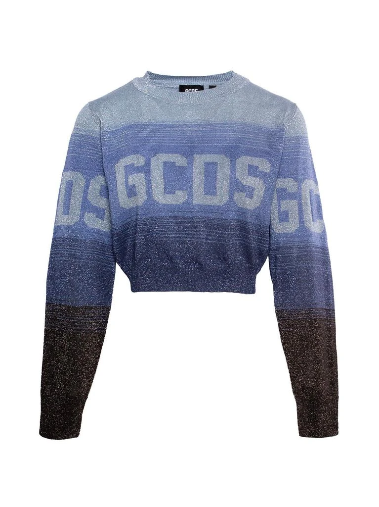 商品GCDS|GCDS Logo Intarsia Knitted Cropped Jumper,价格¥2038-¥3136,第1张图片