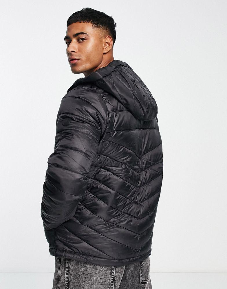 商品Jack & Jones|Jack & Jones Essentials padded jacket with hood in black,价格¥324,第6张图片详细描述