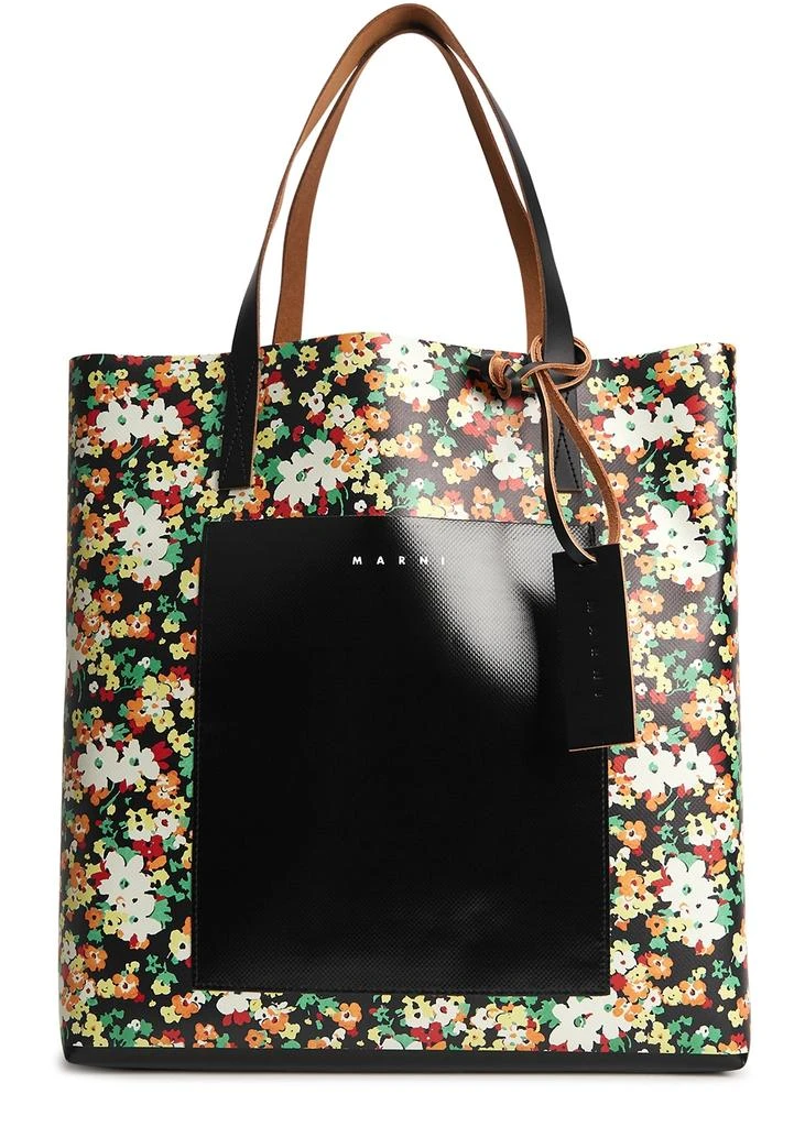 商品Marni|Large floral-print coated canvas tote,价格¥2175,第1张图片