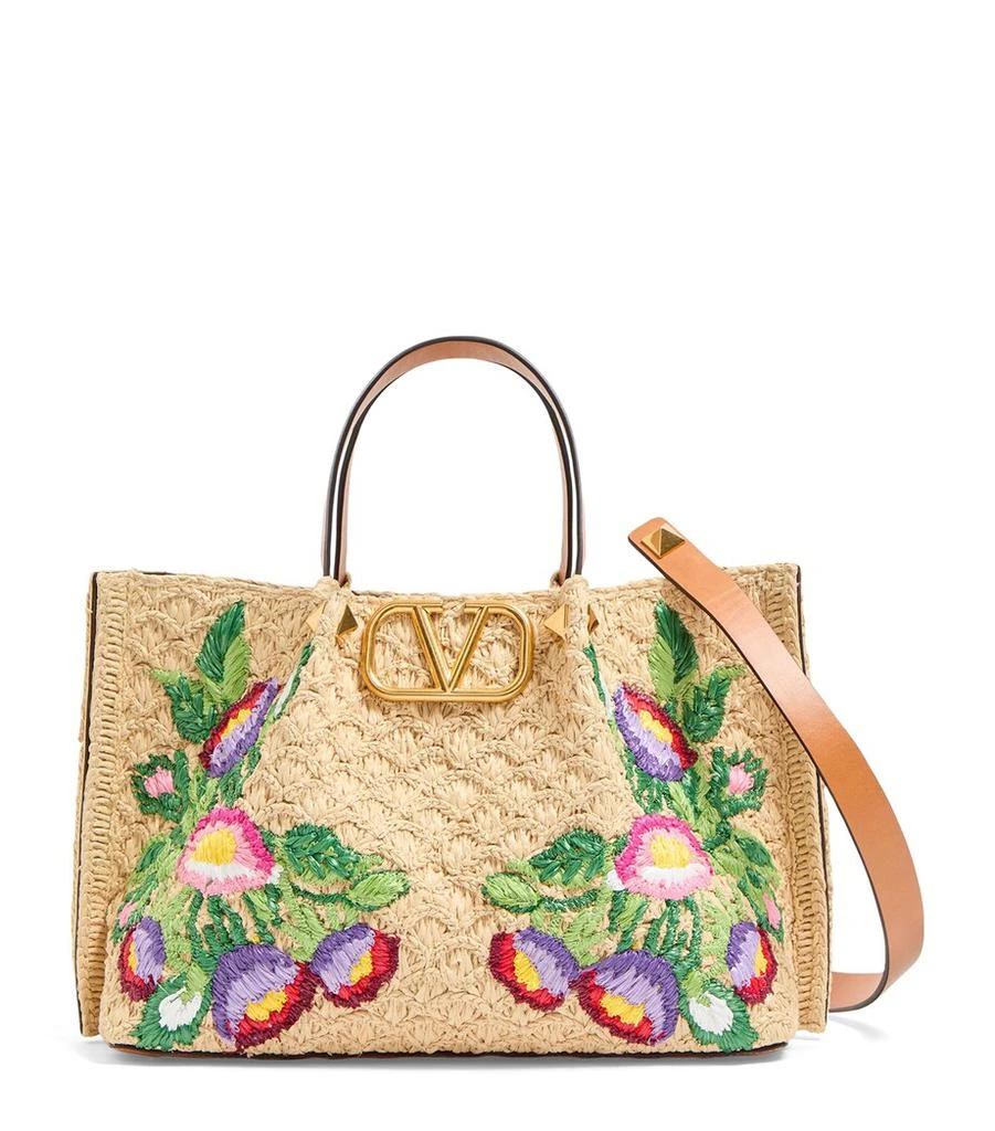 商品Valentino|Raffia Floral VLogo Tote Bag,价格¥28665,第1张图片