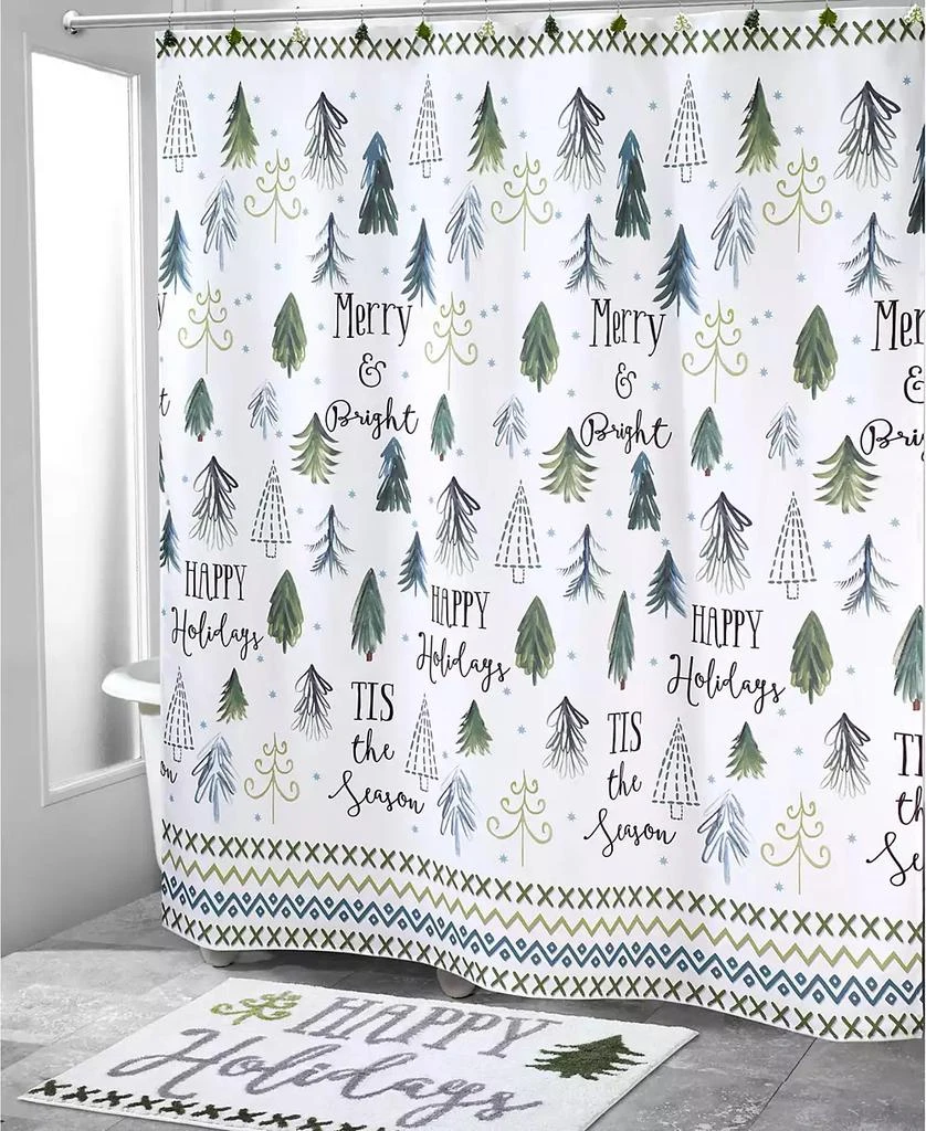 商品Avanti|Christmas Trees Holiday Printed Shower Curtain, 72" x 72",价格¥135,第3张图片详细描述