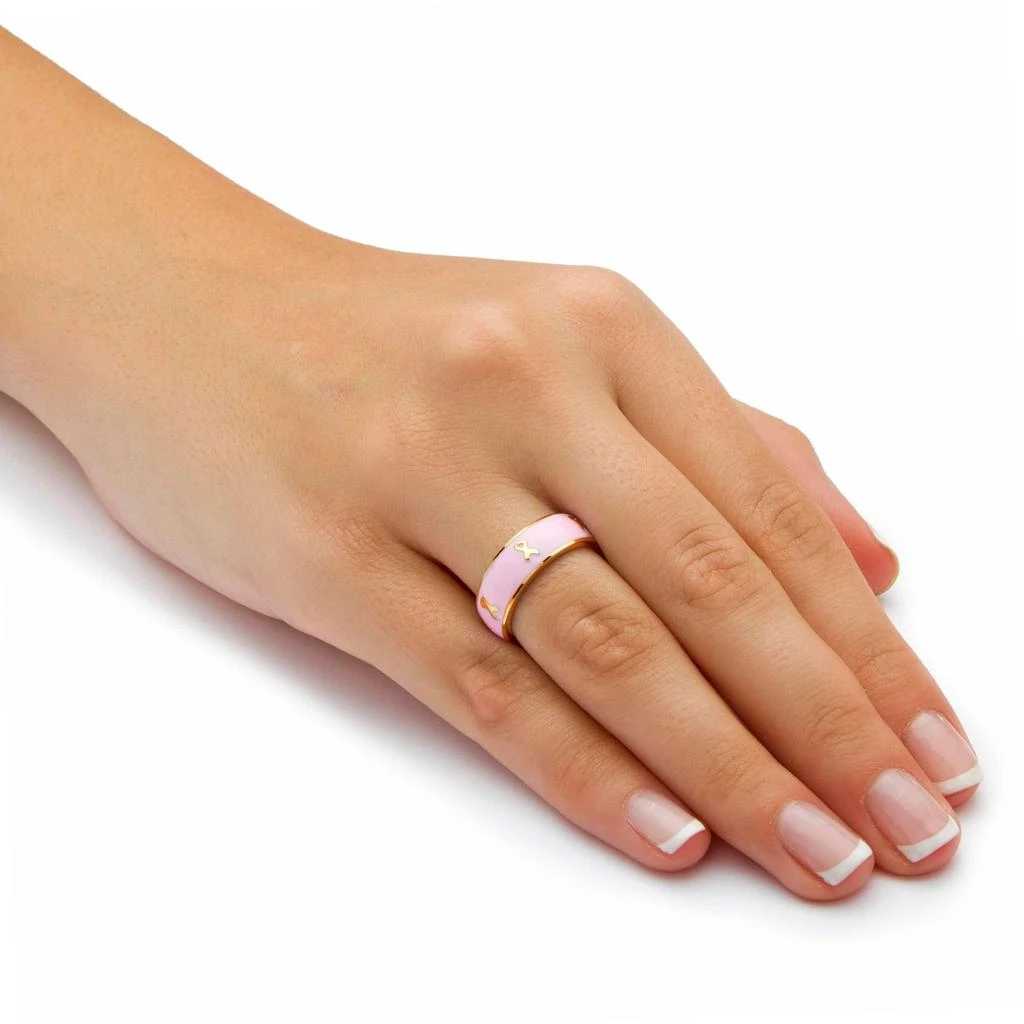 商品Palm Beach Jewelry|Breast Cancer Awareness Pink Enamel Inscribed Ribbon Eternity Band,价格¥313,第3张图片详细描述