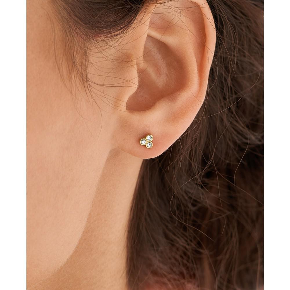 商品Fossil|Sutton Trio Glitz Gold-tone Stainless Steel Stud Earrings,价格¥259,第4张图片详细描述