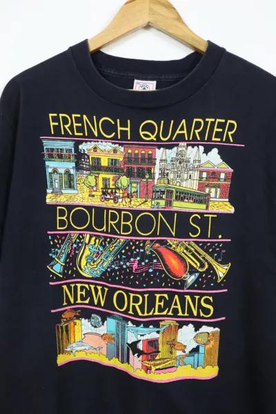 Vintage French Quarter Bourbon St Tee商品第2张图片规格展示