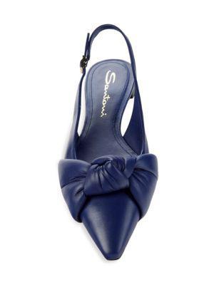 商品Santoni|Leather Slingback Flat Shoes,价格¥2698,第5张图片详细描述