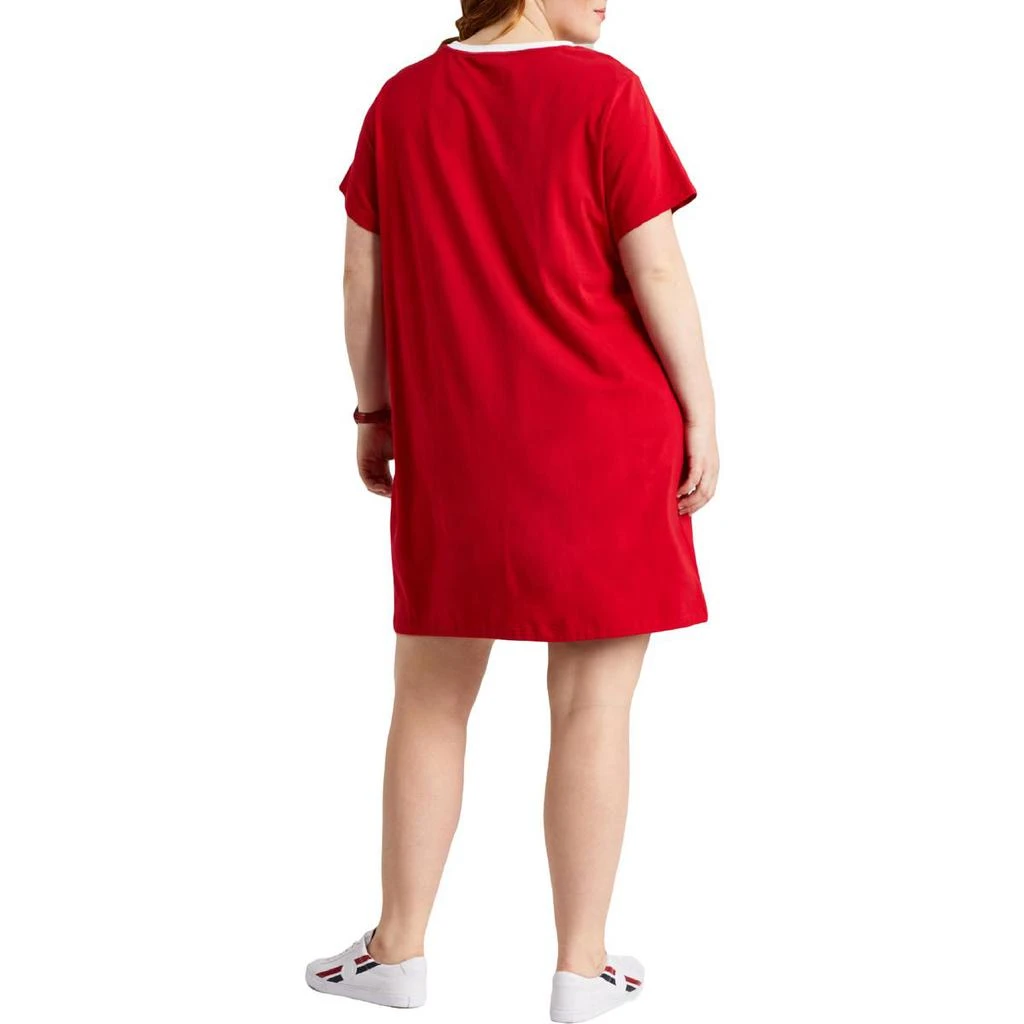 商品Tommy Hilfiger|Tommy Hilfiger Womens Plus Colorblock Short T-Shirt Dress,价格¥123,第2张图片详细描述