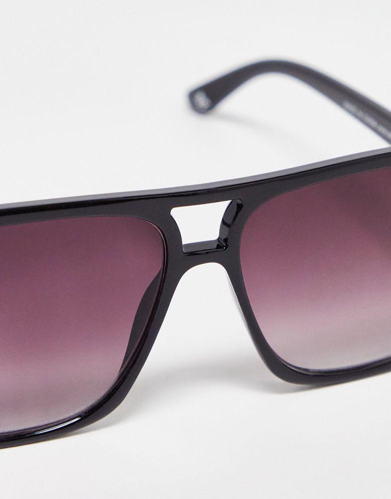 ASOS DESIGN 70's aviator sunglasses in black with gradient lens商品第4张图片规格展示