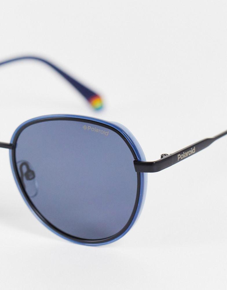 Polaroid round sunglasses in blue商品第4张图片规格展示