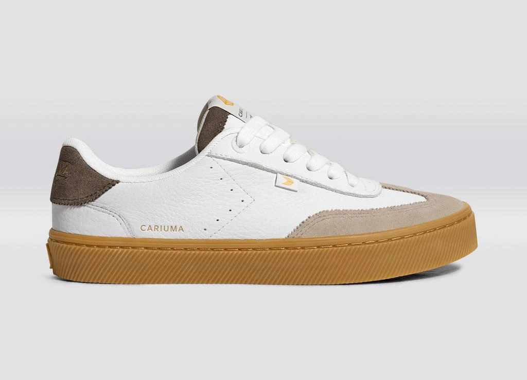 商品Cariuma|TOCA Gum White Premium Leather Plaza Taupe Suede Dark Khaki Sneaker Men,价格¥1157,第3张图片详细描述