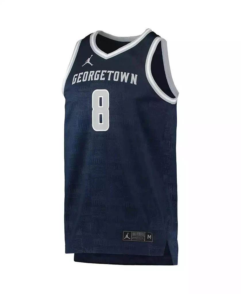 商品Jordan|Men's #8 Navy Georgetown Hoyas Team Replica Basketball Jersey,价格¥419,第2张图片详细描述