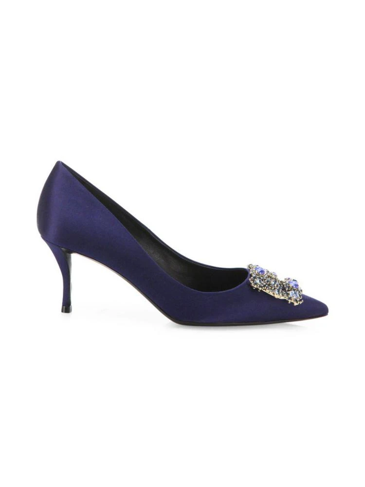 商品Roger Vivier|Roger Vivier - Flower Strass Satin Pumps,价格¥13140,第1张图片