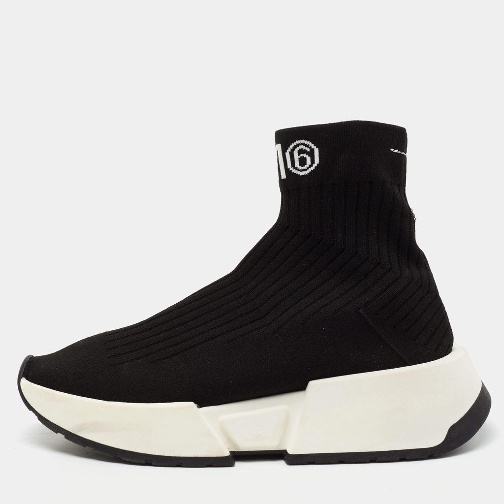 商品[二手商品] MAISON MARGIELA|Maison Martin Margiela Black Knit Fabric Sock High Top Sneakers Size 39,价格¥2047,第1张图片