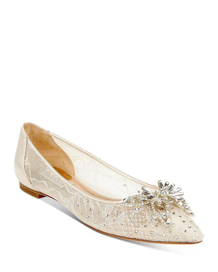 商品Badgley Mischka|Women's Kaitlin Embellished Flat Pumps,价格¥874,第1张图片