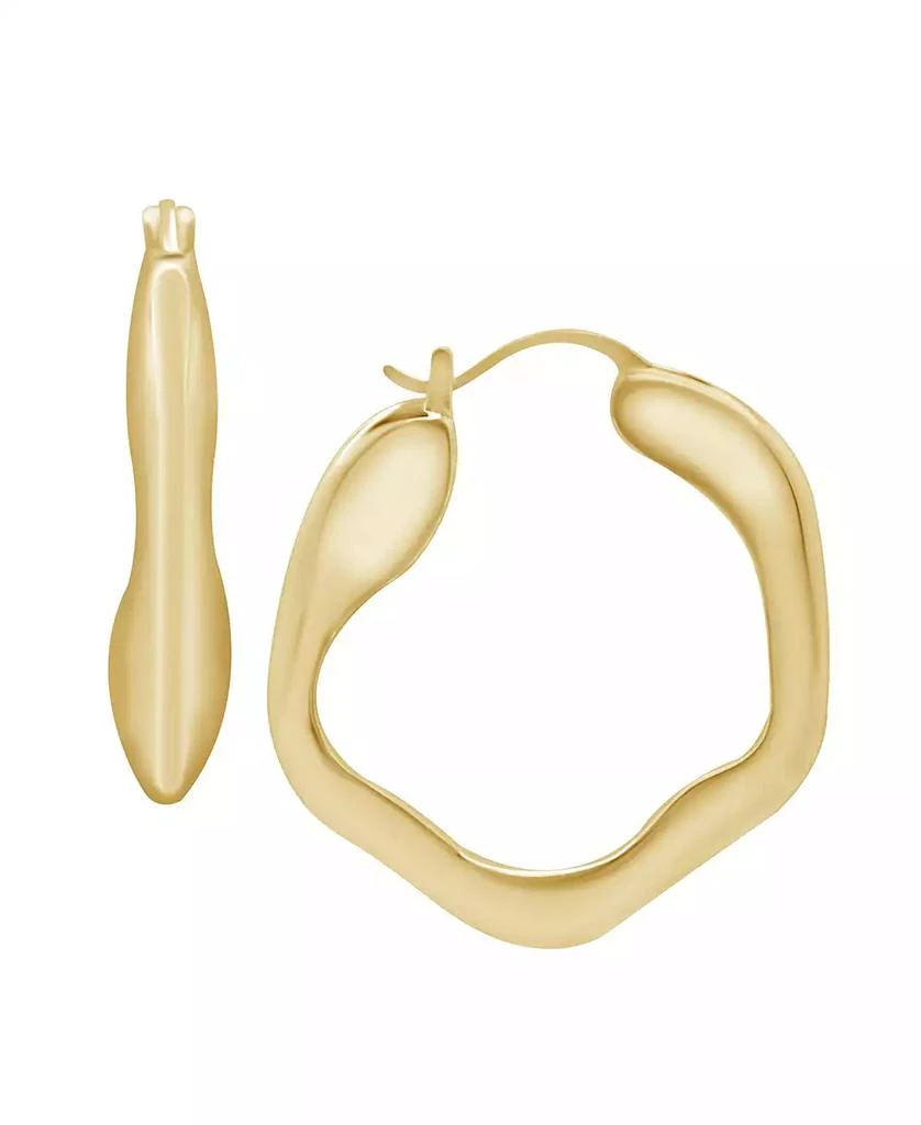 商品Essentials|Gold or Silver Plated Wave Look Click Top Earrings,价格¥378,第1张图片