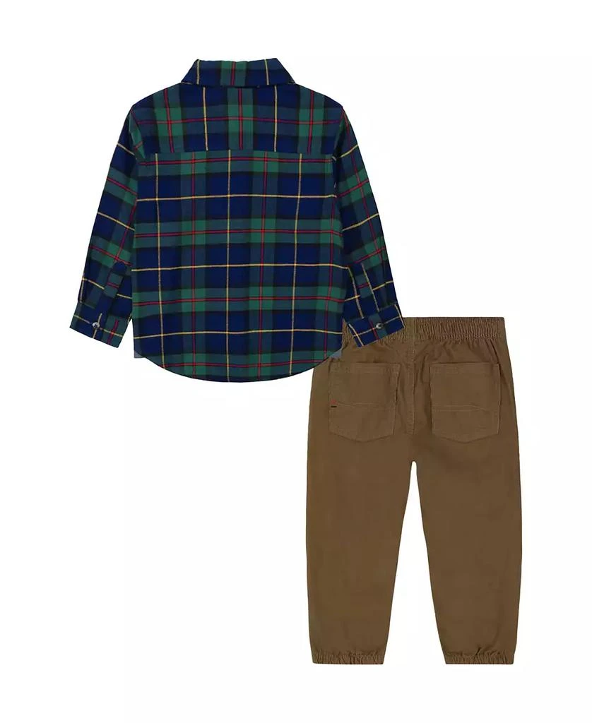 商品Tommy Hilfiger|Toddler Boy Corduroy Trim Plaid Button-Front Shirt Prewashed Corduroy Jogger Pants,价格¥277,第2张图片详细描述