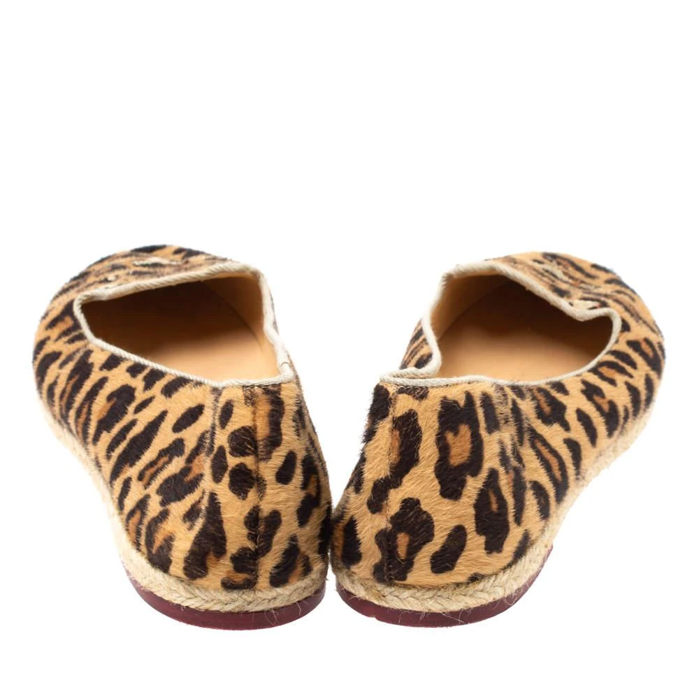 商品[二手商品] Charlotte Olympia|Charlotte Olympia Brown Animal Print Calf Hair Kitty Slip On Loafers Size 40,价格¥1400,第5张图片详细描述