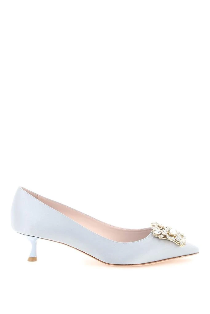 商品Roger Vivier|Roger vivier satin pumps with rv bouquet strass pearl buckle,价格¥7871,第1张图片