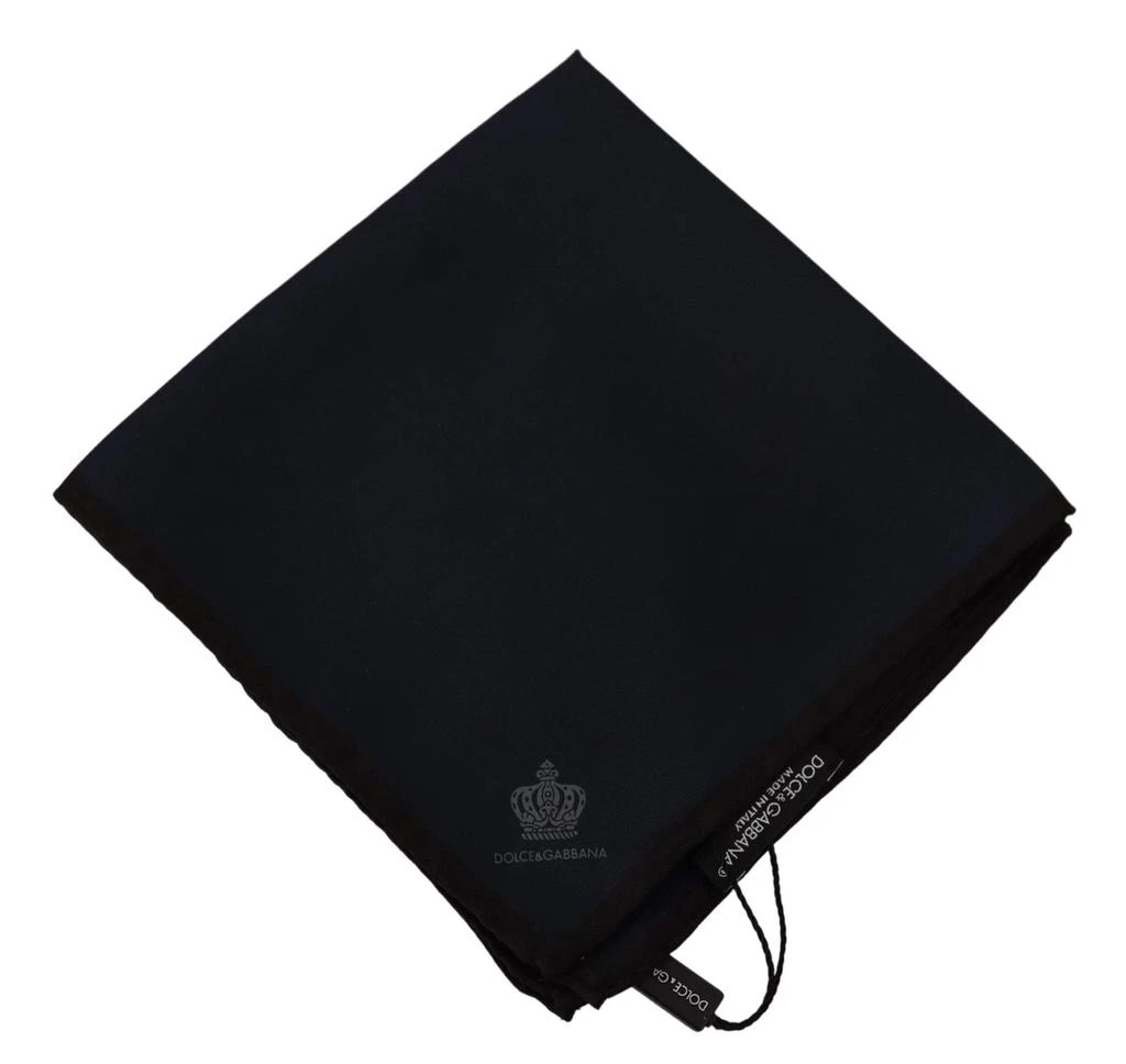 商品Dolce & Gabbana|Dolce & Gabbana Black Square Handkerchief 100% Silk Scarf,价格¥850,第3张图片详细描述