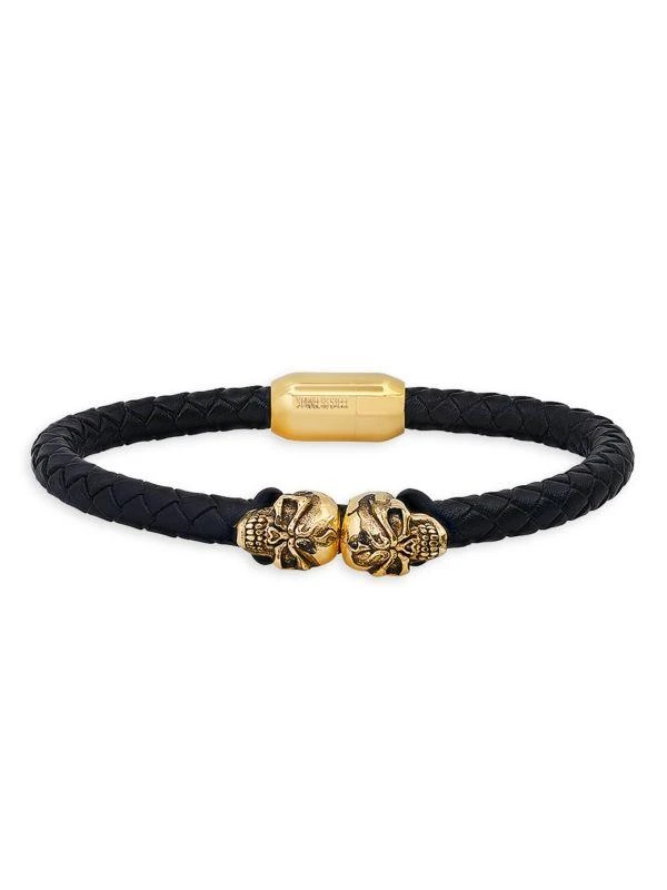 商品Anthony Jacobs|18K Goldplated Stainless Steel & Leather Bracelet,价格¥496,第3张图片详细描述