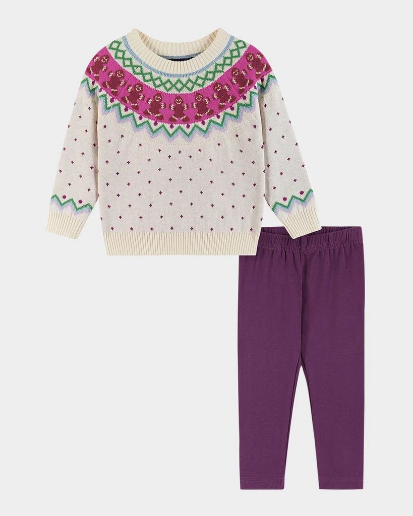 商品Andy & Evan|Girl's Gingerbread Fair Isle Sweater & Jegging Set, Size Newborn-24M,价格¥469,第1张图片