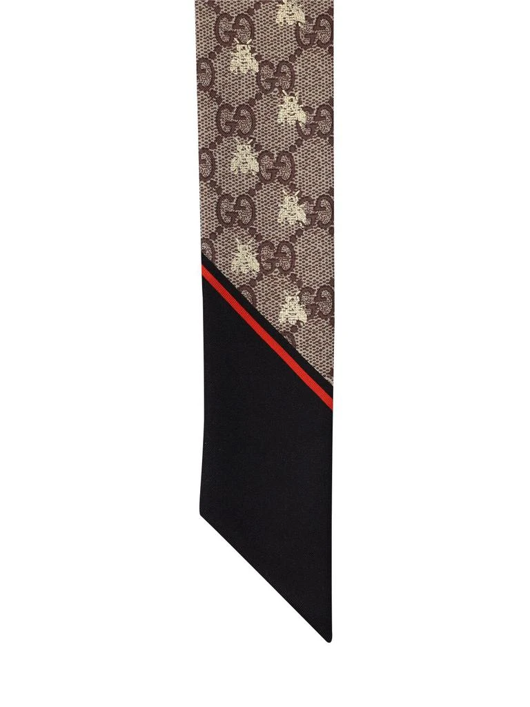 商品Gucci|Gg & Bee Printed Silk Twill Neck Bow,价格¥1685,第2张图片详细描述