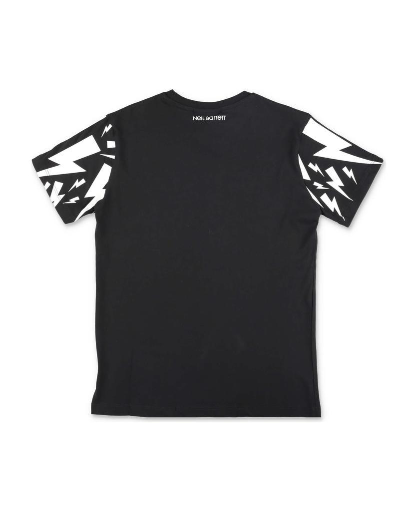 商品Neil Barrett|T-shirt Nera In Jersey Di Cotone,价格¥671,第4张图片详细描述