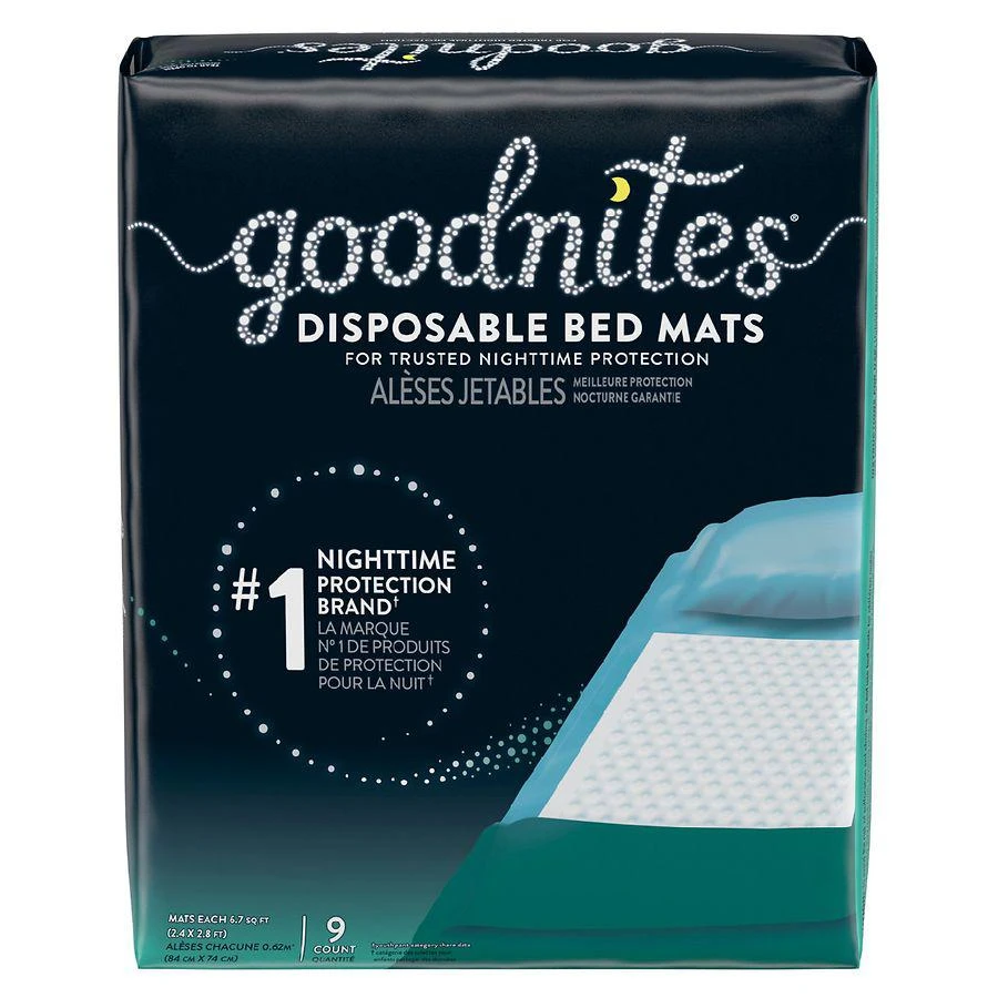 商品GoodNites|Disposable Bed Mats for Bedwetting, 2.4 x 2.8 ft,价格¥29,第3张图片详细描述