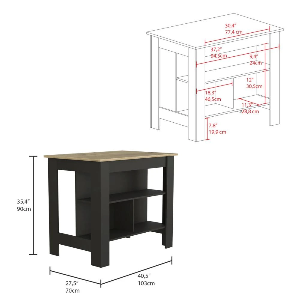 商品Simplie Fun|Cala Kitchen Island,价格¥3062,第4张图片详细描述