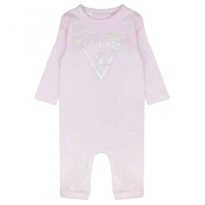 商品GUESS|Pink Triangle Logo Romper & Gift Tin,价格¥77,第1张图片