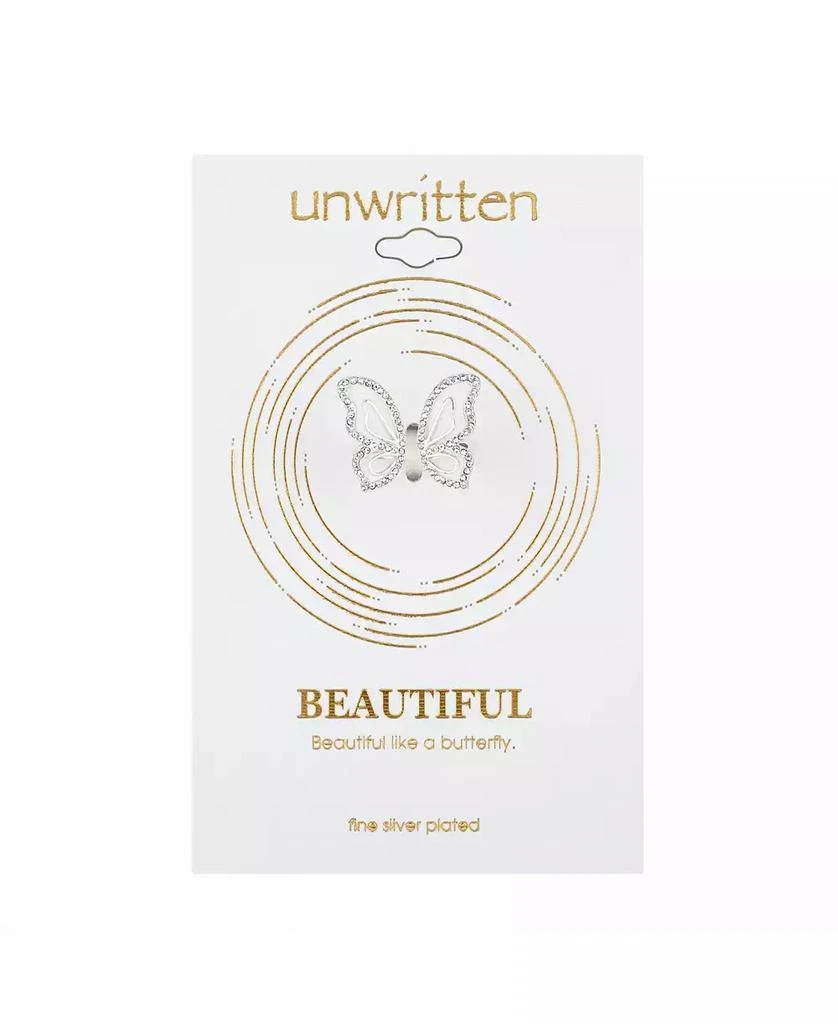 商品Unwritten|Crystal Open Butterfly Ring in Silver Plate or Gold Flash Plate,价格¥263,第3张图片详细描述