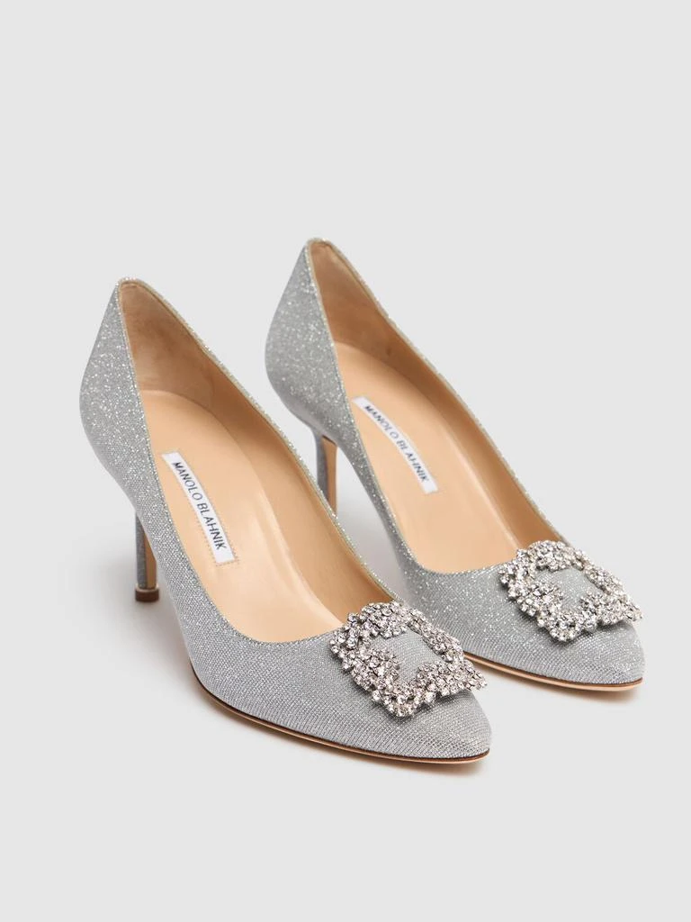 商品Manolo Blahnik|70mm Hangisi Notturno Lurex Pumps,价格¥10200,第2张图片详细描述