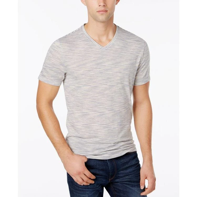 商品Alfani|Men's Premium Stripe V-Neck T-Shirt, Created for Macy's,价格¥90,第1张图片