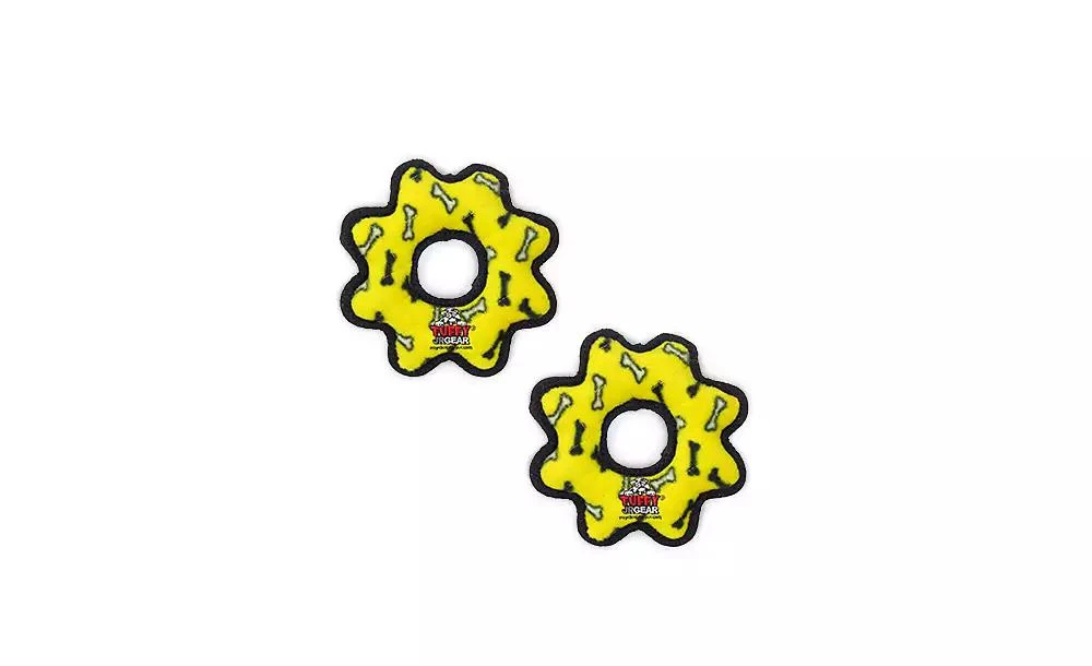 商品Tuffy|Jr Gear Ring Yellow Bone, 2-Pack Dog Toys,价格¥186,第1张图片