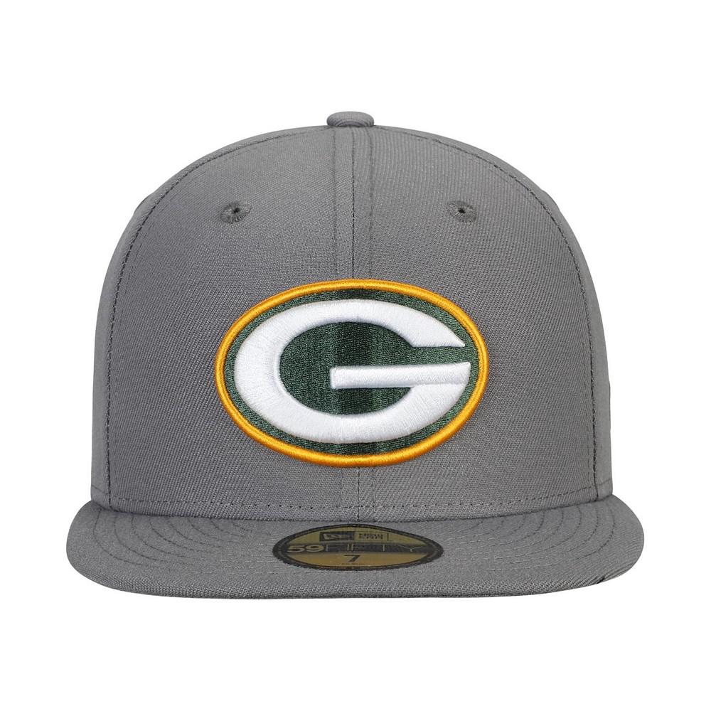 Men's Graphite Green Bay Packers Storm 59FIFTY Fitted Hat商品第4张图片规格展示