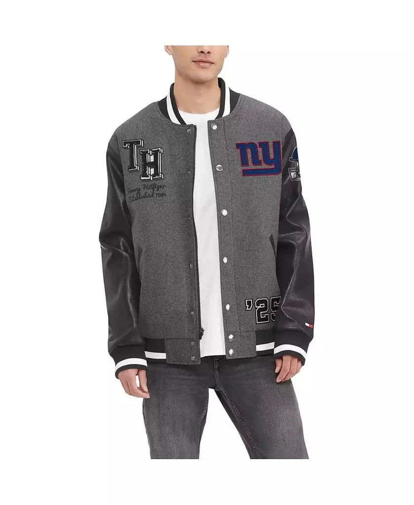 商品Tommy Hilfiger|Men's Heather Gray, Black New York Giants Gunner Full-Zip Varsity Jacket,价格¥1235,第1张图片