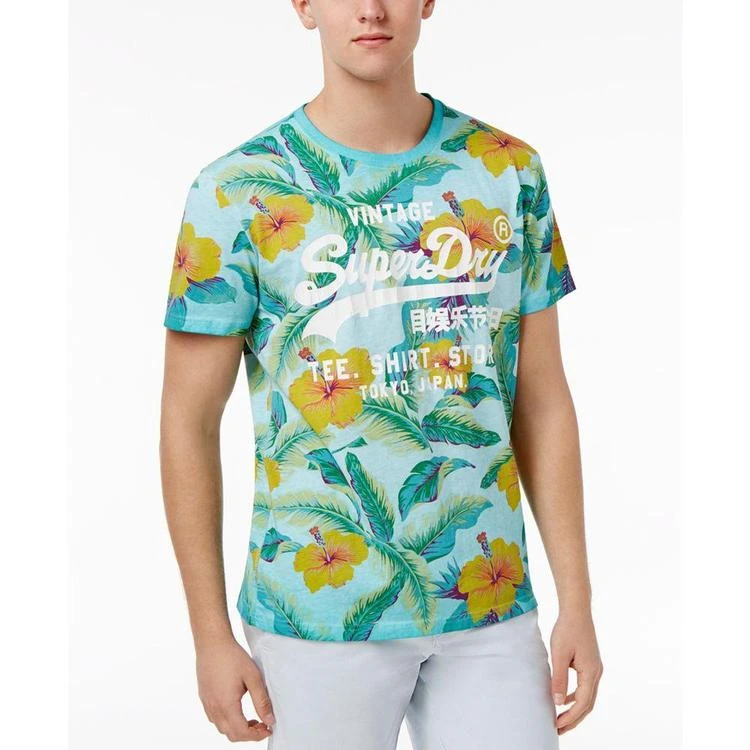 商品Superdry|Men's Surf Store Floral Graphic-Print Logo Cotton T-Shirt,价格¥82,第3张图片详细描述