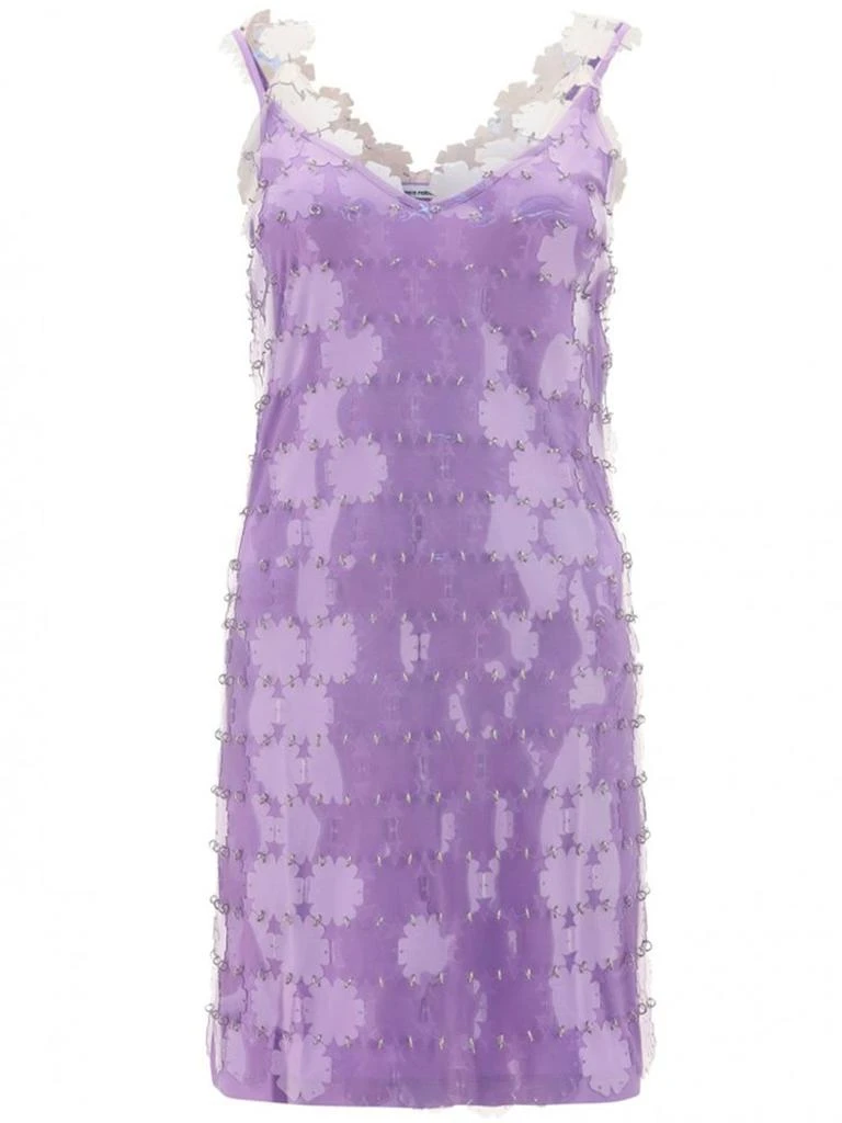商品Paco Rabanne|PACO RABANNE Robe Transparent Short Dress Purple,价格¥11435,第1张图片