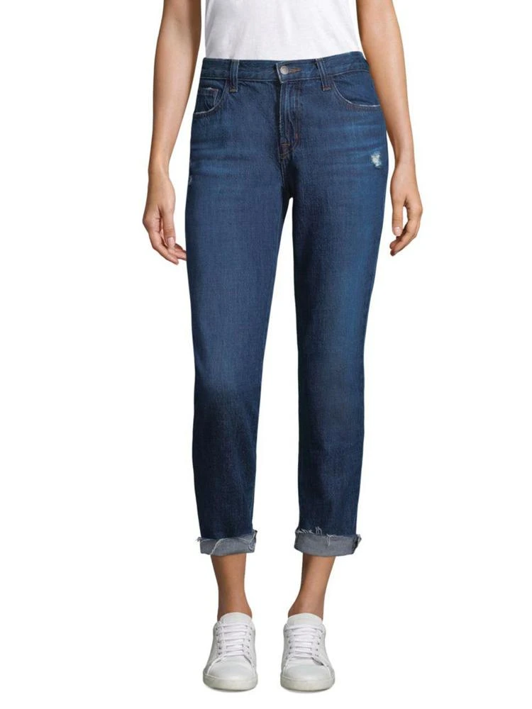 商品J Brand|Johnny Mid-Rise Cuffed Boyfriend Jeans,价格¥635,第1张图片