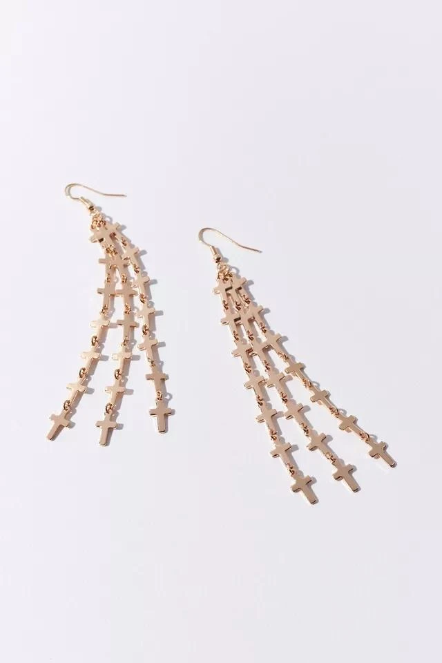 商品Urban Outfitters|Mini Cross Drop Earring,价格¥38,第2张图片详细描述