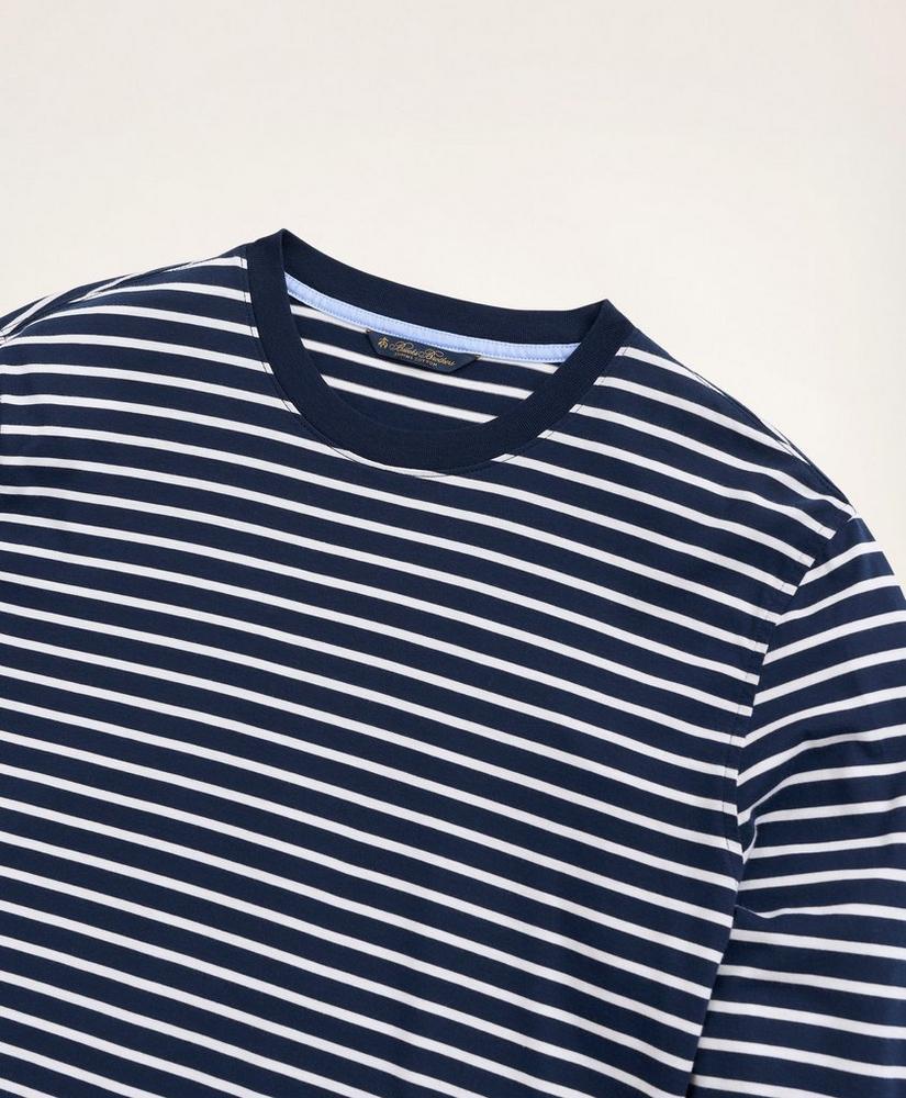 Supima® Cotton Stripe Long-Sleeve T-Shirt商品第2张图片规格展示