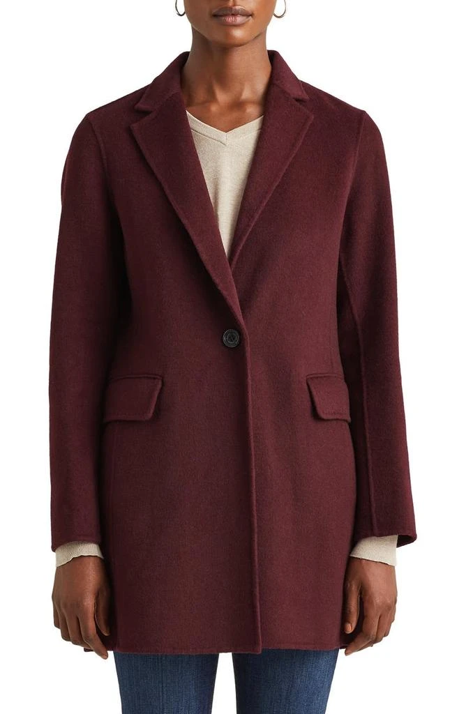 商品Ralph Lauren|One-Button Double Face Wool Blend Coat,价格¥502,第1张图片